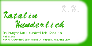 katalin wunderlich business card